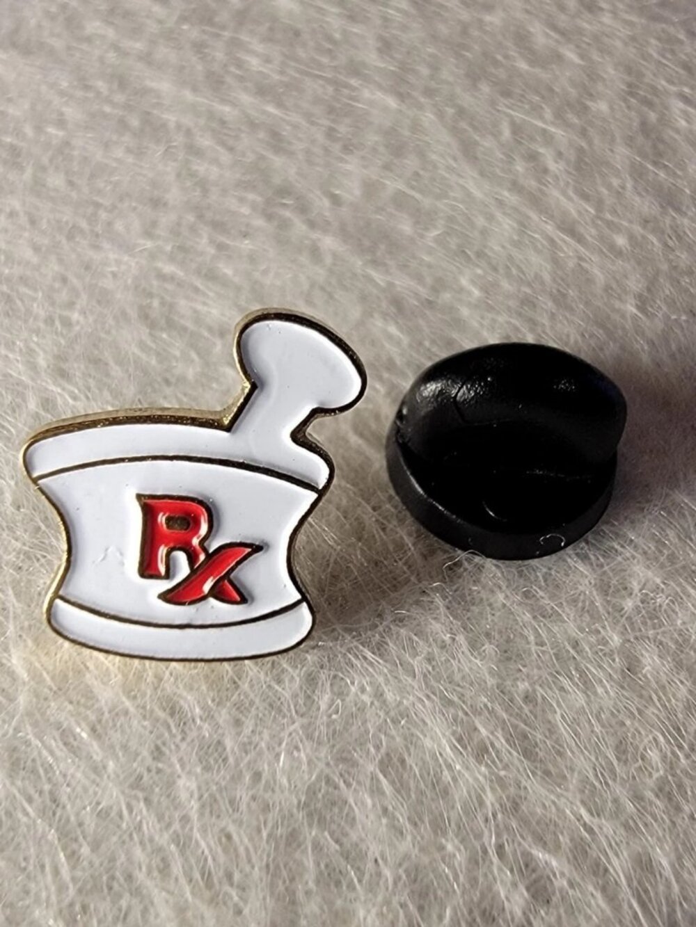 RX Pharmacy Mortar Pestle Enamel Lapel Pin Medical Drugstore Doctor Nurse